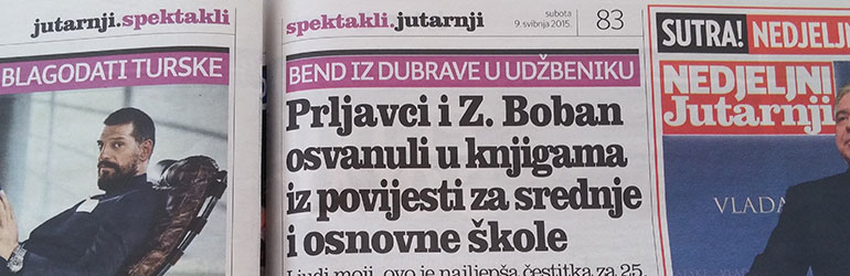 Prljavci i Z. Boban osvanuli u priručniku iz povijesti za srednje i osnovne škole