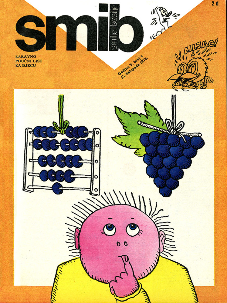 Naslovnica iz 1973. godine koju je ilustrirao Zlatko Bourek, umjetnik koji je likovno obilježio prva dva desetljeća Smiba 