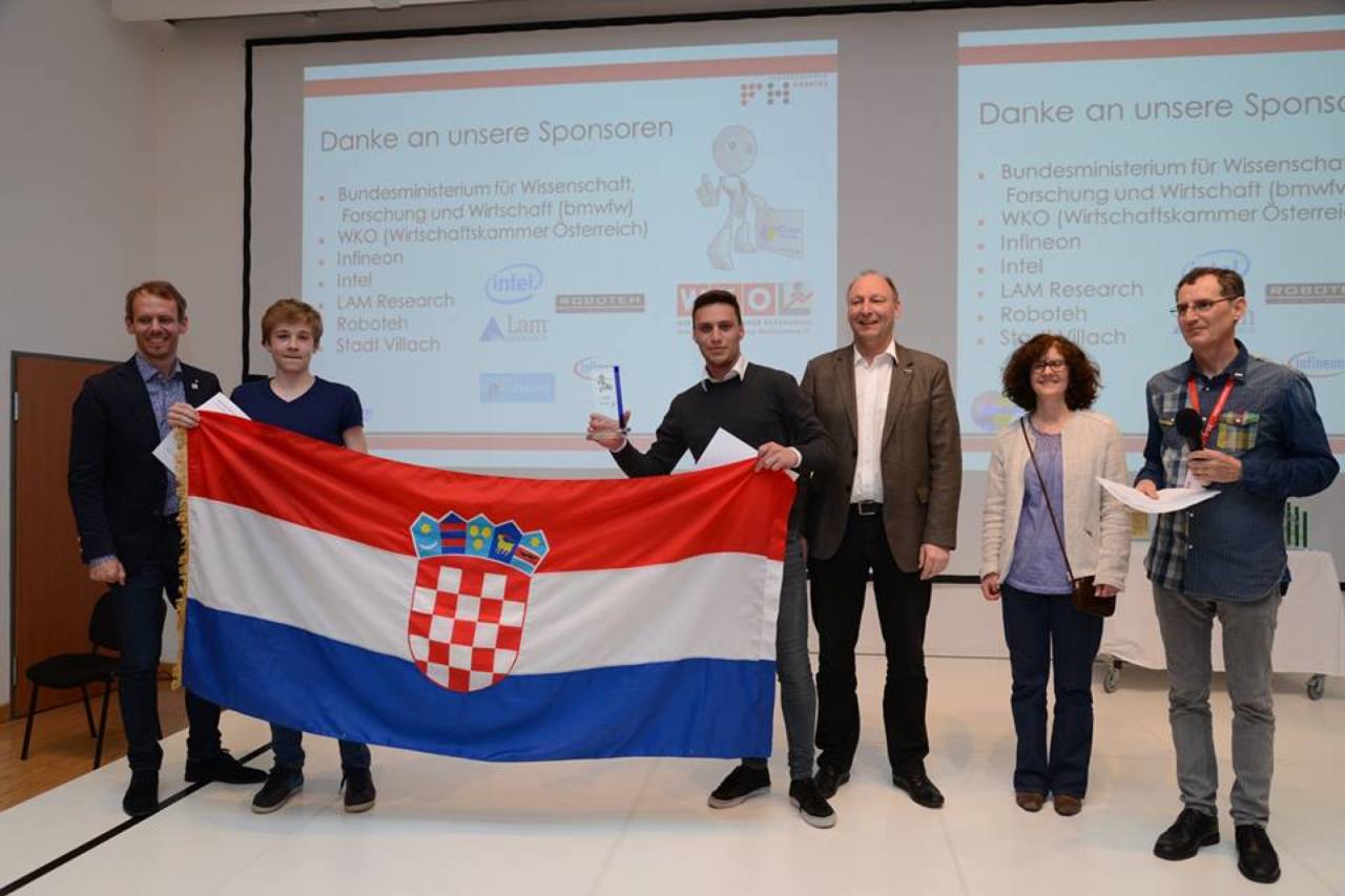 1. mjesto Rescue maze, tim Robofreak, kapetan Ivan Kolarić i Josip Skender