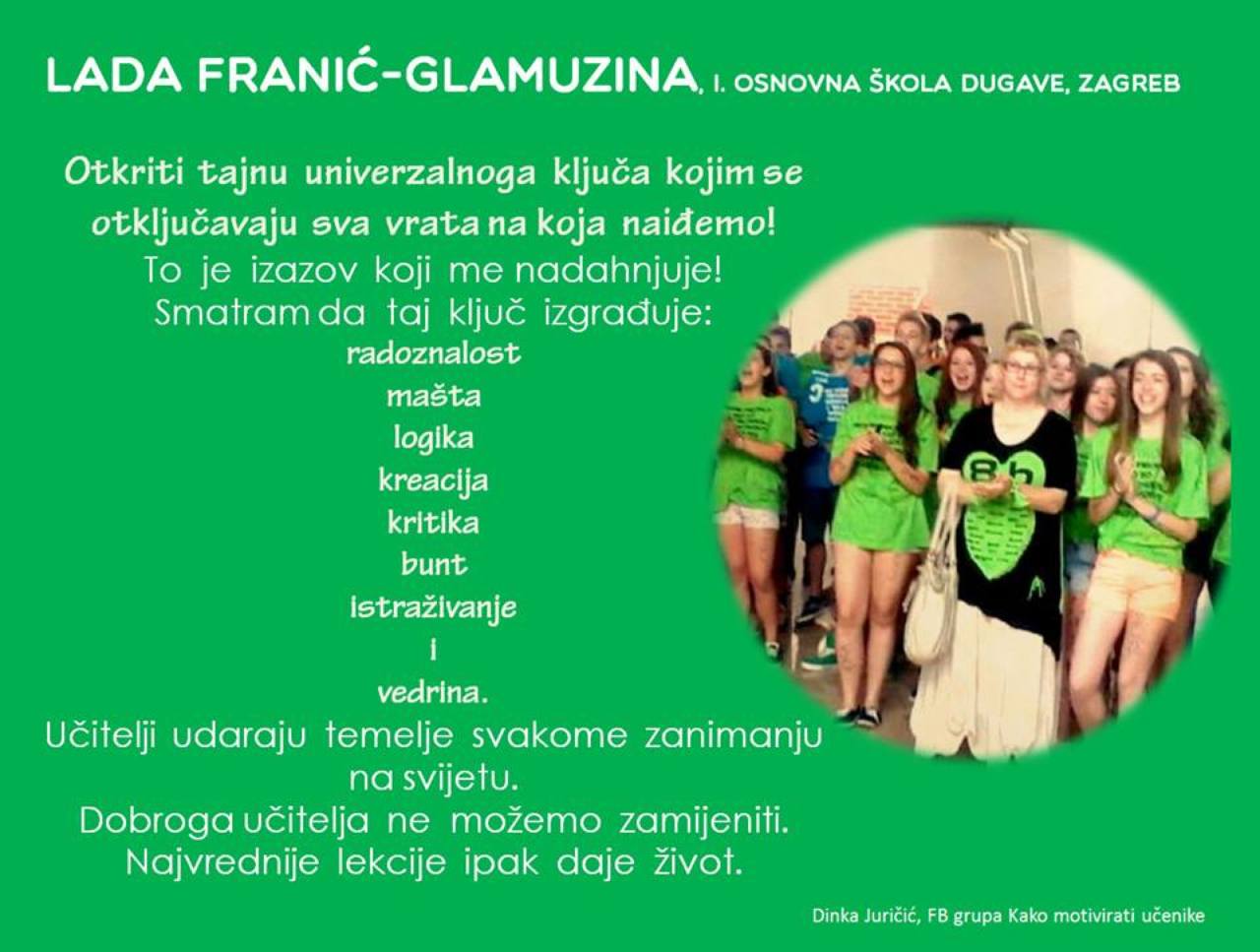 Lada FRANIĆ-GLAMUZINA, I.OŠ Dugave, Zagreb